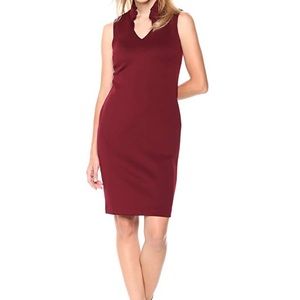 Calvin Klein BLACK Sleeveless Ruffle Collar Dress